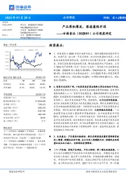 公司深度研究：产品厚积薄发，渠道兼程并进