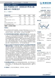2022年报预告点评:疫情扰动四季度业绩,期待2023年持续复苏