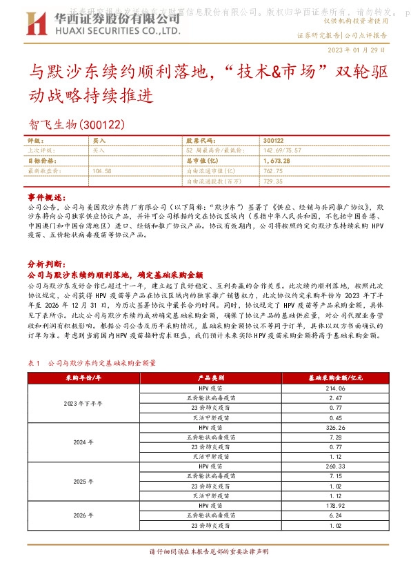 与默沙东续约顺利落地，“技术&市场”双轮驱动战略持续推进