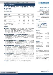 2022年业绩预告点评：业绩超预期，同比实现高增长!