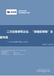 公司报告:二次设备领军企业,“发输配用储”全面布局