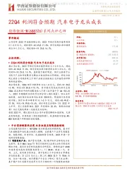 系列点评之四：22Q4利润符合预期 汽车电子龙头成长