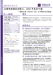 公司事件点评报告:业绩受短期扰动较大,2023年复苏可期