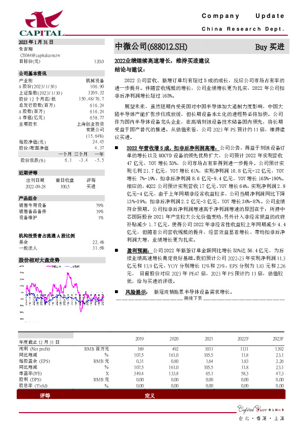 2022业绩继续高速增长，维持买进建议
