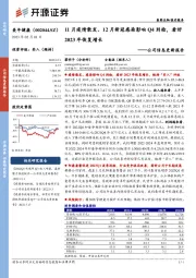 公司信息更新报告：11月疫情散发、12月新冠感染影响Q4到检，看好2023年恢复增长