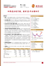 四季度出现亏损,看好23年业绩回升