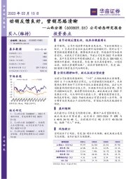 公司动态研究报告：动销反馈良好，营销思路清晰