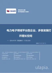 深度报告:电力电子领域平台型企业,多极发展打开增长空间