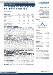2022年业绩快报点评:股份支付等压制净利表现,看好2023年盈利水平修复