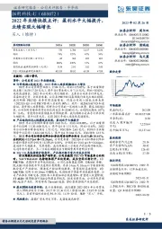 2022年业绩快报点评：盈利水平大幅提升，业绩实现大幅增长