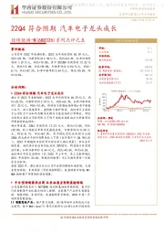 系列点评之五:22Q4符合预期 汽车电子龙头成长