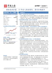 转型成效显著，22年收入较快增长、盈利如期提升