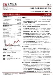 业绩快报点评：2023年具备较高的业绩弹性