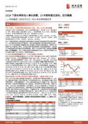2022年业绩快报点评:22Q4下游去库致收入增长放缓,23年期待度过波动、回归稳健