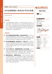 动态点评：全年业绩稳增长，粉体龙头平台化发展