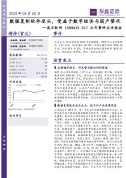 公司事件点评报告：数据复制软件龙头，受益于数字经济与国产替代