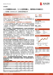 近期经营数据点评:1~2月销售势头向好、三八大促表现喜人,国货领头羊持续发力