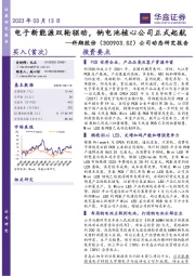 公司动态研究报告:电子新能源双轮驱动,钠电池核心公司正式起航