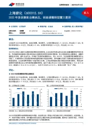 2022年多因素致业绩承压，积极调整转型蓄力复苏