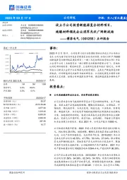 点评报告：设立子公司投资新能源复合材料项目，绝缘材料领先企业进军光伏广阔新战场