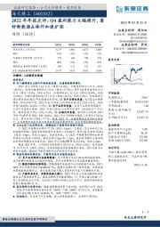 2022年年报点评：Q4盈利能力大幅提升，看好新能源&海外加速扩张