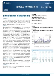 全年业绩符合预期 项目建设有序推进