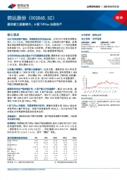 盈利能力显著提升，N型TOPCon加速投产