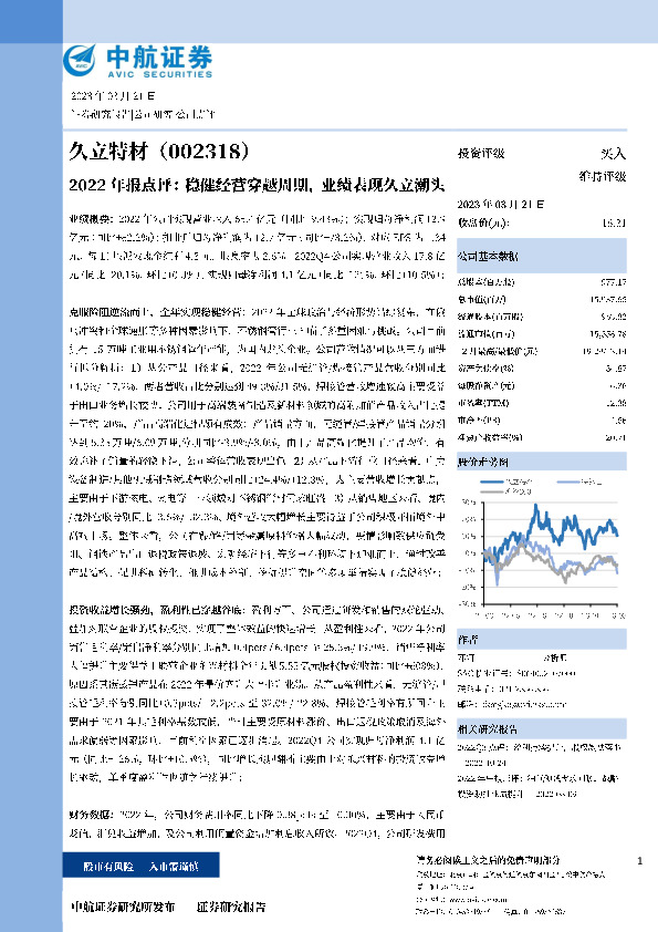 2022年报点评：稳健经营穿越周期，业绩表现久立潮头