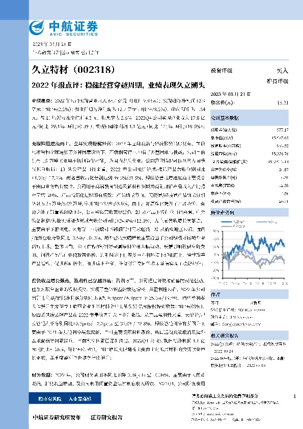 2022年报点评：稳健经营穿越周期，业绩表现久立潮头