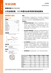 公司业绩高增，2023年国内业务有望实现快速增长