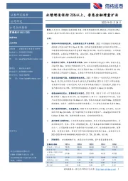 业绩增速保持25%以上，普惠金融增量扩面