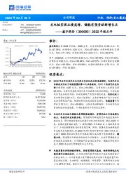 2022年报点评:充电桩实现业绩高增,储能有望贡献新增长点