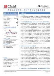 年度业绩创新高，新材料平台公司逐步成型