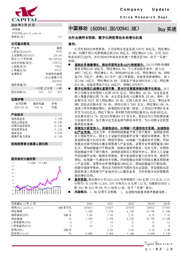 全年业绩符合预期，数字化转型带动未来增长机遇
