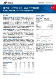 2022年年报点评：新能源订单持续放量，2022年归母净利润增长109%