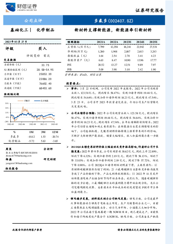 新材料支撑新能源，新能源牵引新材料