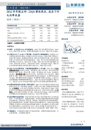 2022年年报点评:22Q4营收承压,成本下行毛利率改善