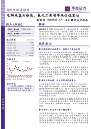 公司事件点评报告:电解液盈利触底,氟化工高增带来价值重估