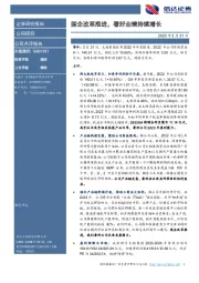国企改革推进,看好业绩持续增长