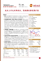 成本上升毛利率承压,凭规模优势逆势扩张