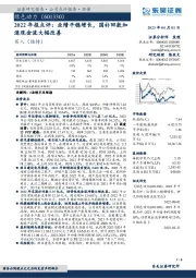 2022年报点评：业绩平稳增长，国补回款加速现金流大幅改善