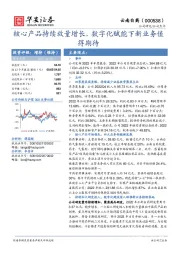 核心产品持续放量增长，数字化赋能下新业务值得期待