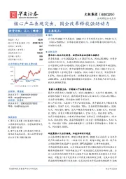 核心产品表现突出，国企改革释放强劲动力