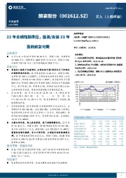 22年业绩短期承压,医美/女装23年盈利修复可期