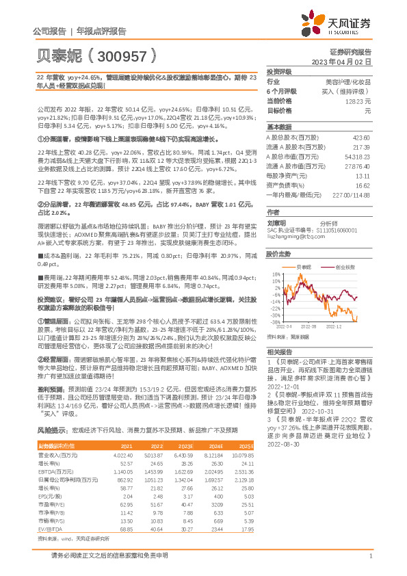 22年营收yoy+24.65%，管理层建设持续优化&股权激励落地彰显信心，期待23年人员+经营双拐点兑现！