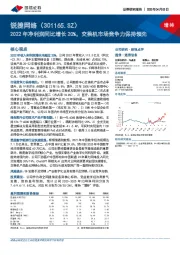 2022年净利润同比增长20%，交换机市场竞争力保持领先