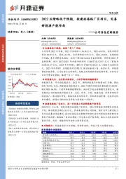 公司信息更新报告:2022业绩略低于预期,投建南海路厂区项目,完善新能源产能布局