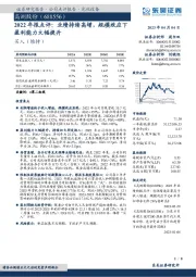 2022年报点评:业绩持续高增,规模效应下盈利能力大幅提升