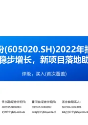 2022年报点评：公司业绩稳步增长，新项目落地助推高成长