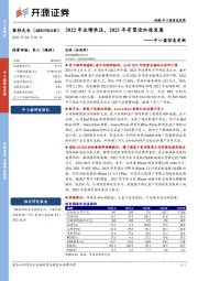 中小盘信息更新:2022年业绩承压,2023年有望迎加速发展